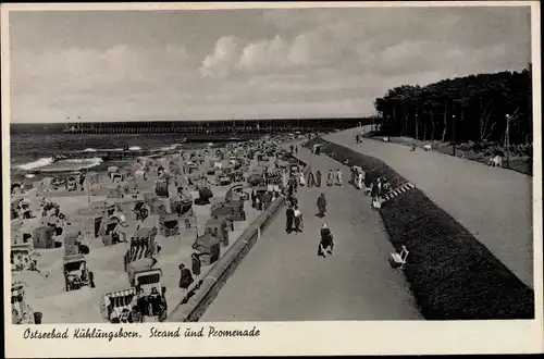 Ak Ostseebad Kühlungsborn, Strand, Promenade