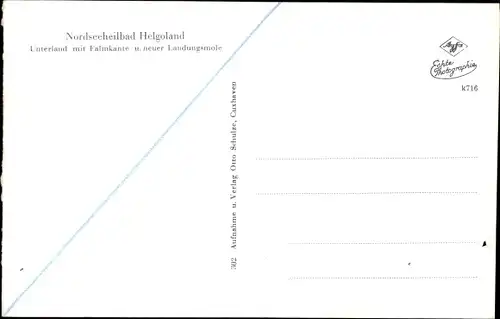 Ak Nordseeinsel Helgoland, Unterland, Falmkante, neue Landungsmole