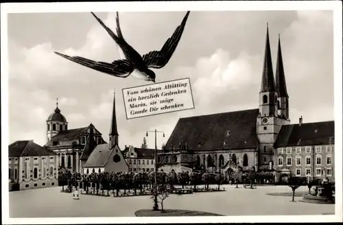 Ak Altötting in Oberbayern, Kapellplatz, Schwalbe