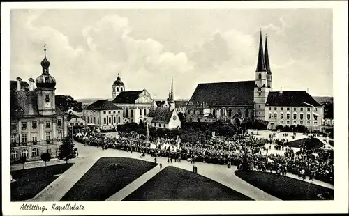 Ak Altötting in Oberbayern, Kapellplatz, Prozession, Kirche, Kapelle