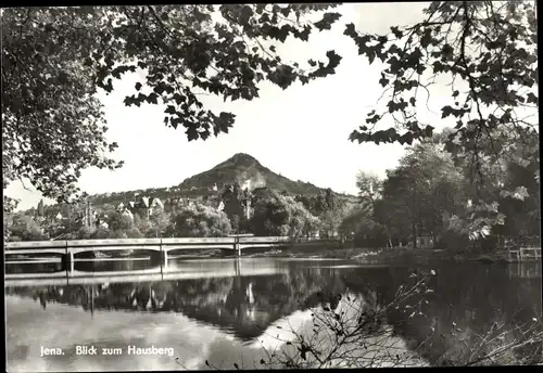 Ak Jena in Thüringen, Blick zum Hausberg, Brücke