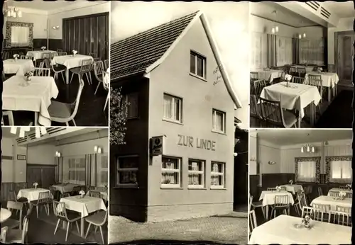 Ak Fischbach Waltershausen Thüringen, Gasthaus Zur Linde, Außenansicht, Speisesaal