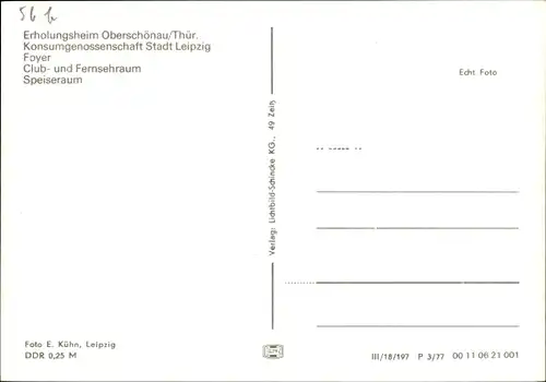 Ak Oberschönau Steinbach Hallenberg im Thüringer Wald, Erholungsheim Konsumgenossenschaft Leipzig