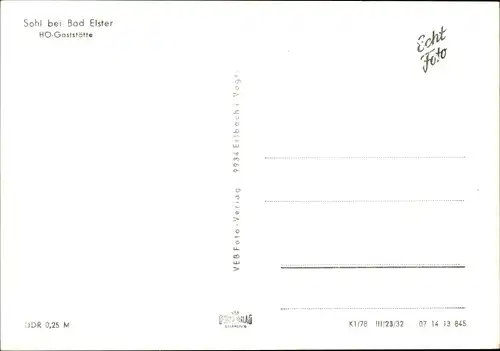 Ak Sohl Bad Elster im Vogtland, HO-Gaststätte, Außenansicht