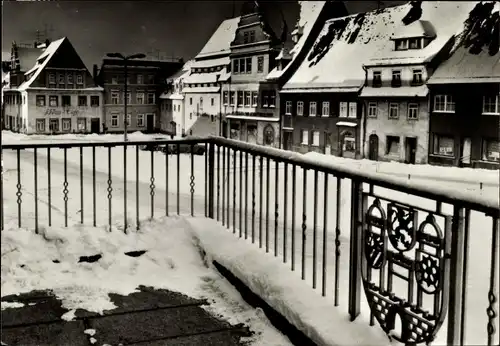 Ak Colditz in Sachsen, Marktplatz im Schnee