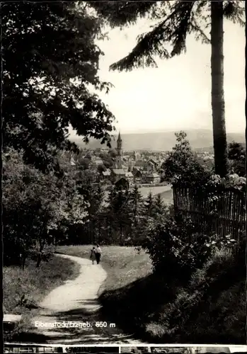 Ak Eibenstock im Erzgebirge Sachsen, Feldweg mit Blick zum Ort