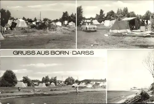Ak Born auf dem Darß, Zeltplatz, Strand