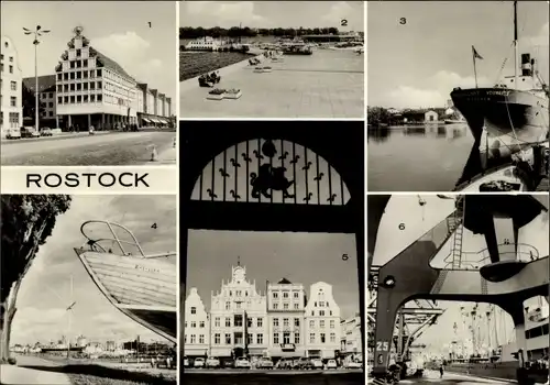 Ak Hansestadt Rostock, Haus Sonne, Alter Hafen, Überseehafen, Fährschiff nach Gehlsdorf