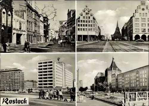 Ak Hansestadt Rostock, Kröpeliner Straße, Haus Sonne, Steintor, Haus der Schifffahrt, Hotel Warnow