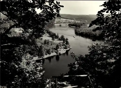 Ak Schönbrunn Ebersdorf Thüringen, Heinrichstein an der Saale, Stausee der Bleiloch-Talsperre