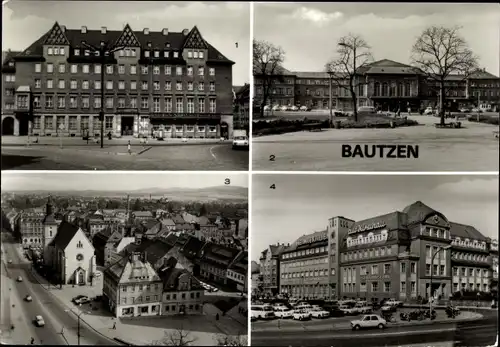 Ak Bautzen in der Oberlausitz, Haus der Sorben, Bahnhof, Blick vom Reichenturm, Am Lauengraben