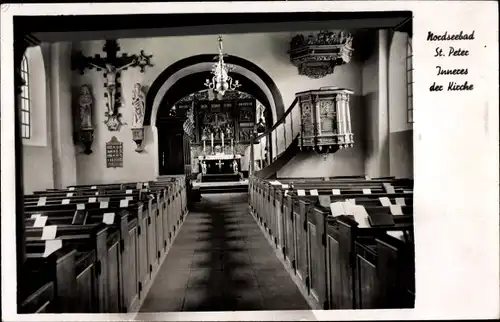 Ak Nordseebad Sankt Peter Ording, Inneres der Kirche