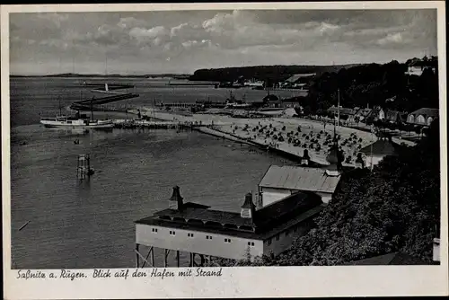 Ak Sassnitz auf Rügen, Hafen und Strand