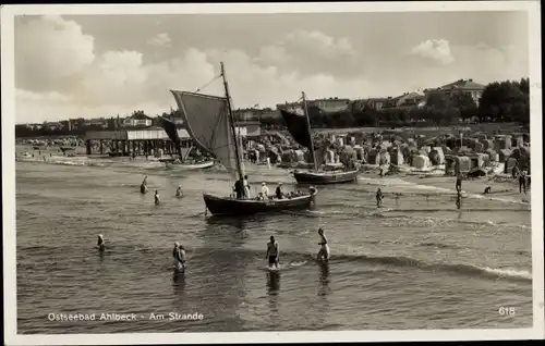 Ak Ostseebad Ahlbeck Heringsdorf auf Usedom, Strandleben