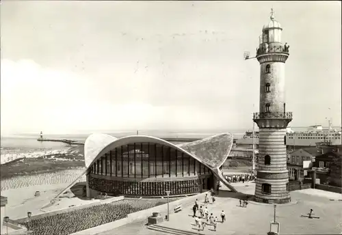Ak Ostseebad Warnemünde Rostock, Gaststätte Teepott und Leuchtturm