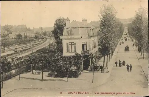 Ak Montdidier-Somme, Panoramablick vom Bahnhof aus