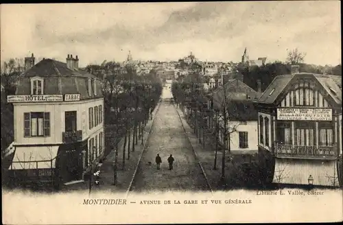 Postkarte Montdidier-Somme, Avenue de la Gare, Gesamtansicht