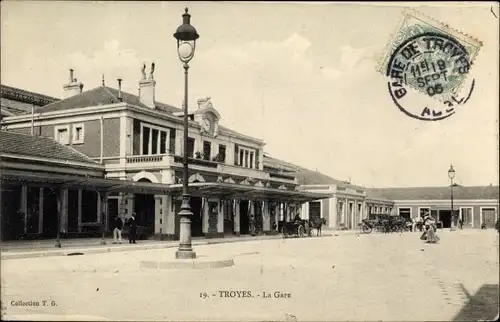 Ak Troyes Aube, Bahnhof