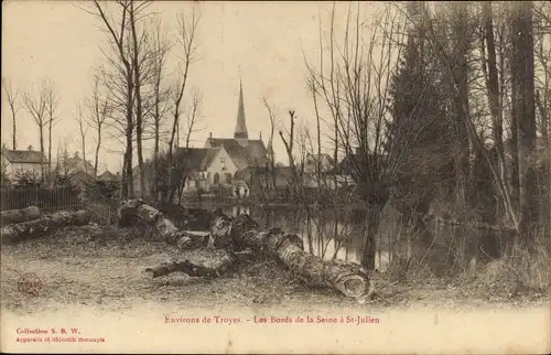 Ak Troyes Aube, Die Ränder der Seine bei St. Julien