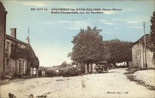 Ak Colombey die beiden Kirchen Haute Marne, Doeks Champenois, Rue du Parterre