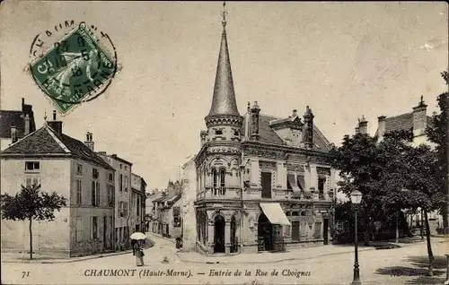 Ak Chaumont Haute Marne, Eingang von der Rue de Choignes