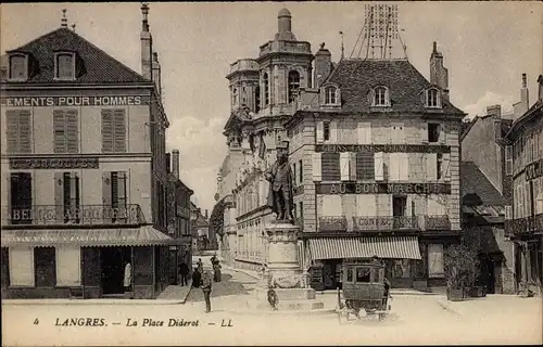 Ak Langres Haute Marne, Place Diderot