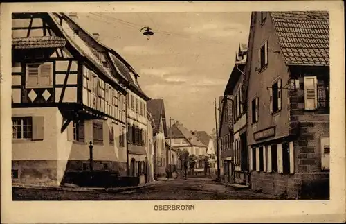 Ak Oberbronn Elsass Bas Rhin, Straßenpartie