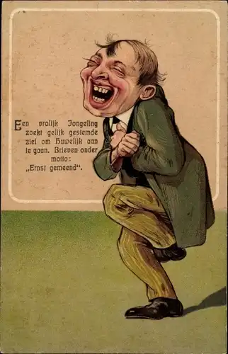 Präge Ak Lachender Mann