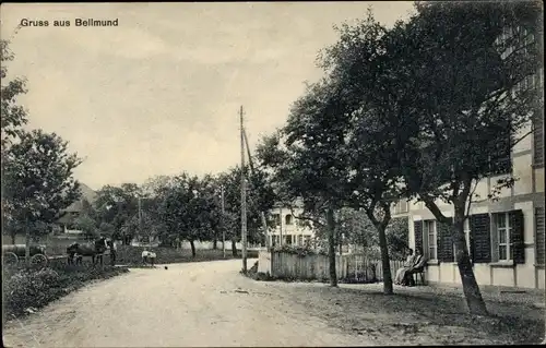 Ak Bellmund Kanton Bern, Straßenpartie