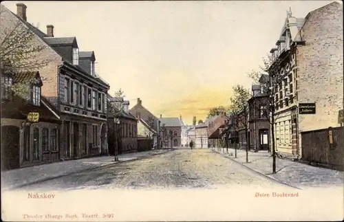 Ak Nakskov Lolland Dänemark, Straßenpartie