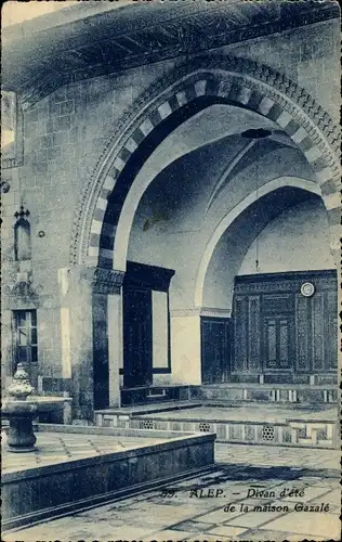 Ak Aleppo Syrien, Sommercouch des Gazalé-Hauses