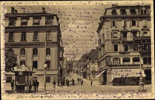 Ak La Chaux de Fonds Kanton Neuenburg, A La Grande Maison, Straßenpartie