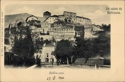 Ak Bellinzona Kanton Tessin, Teilansicht