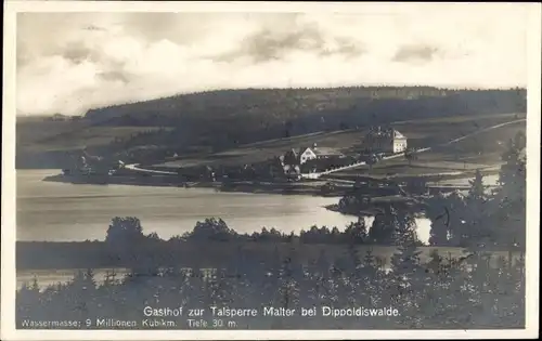 Ak Malter Dippoldiswalde, Talsperre Malter, Gasthof zur Talsperre
