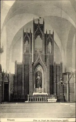 Ak Ribnitz in Mecklenburg, Klosterkirche, Altar, Orgel