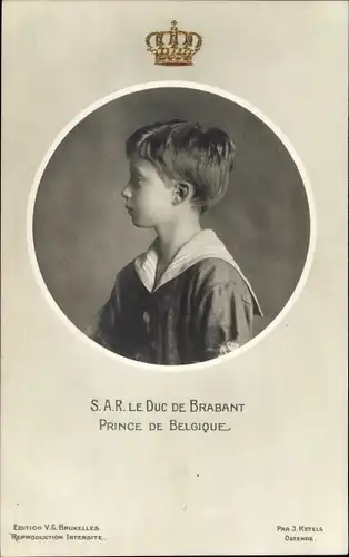 Ak Leopold III, Herzog von Brabant, Prinz von Belgien, Kinderportrait