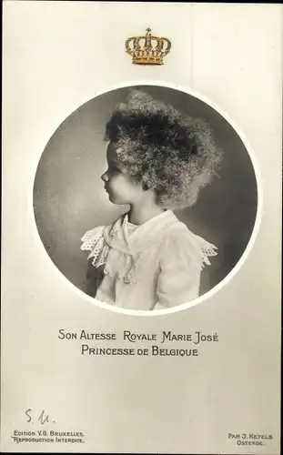 Ak Prinzessin Marie José von Belgien, Kinderportrait