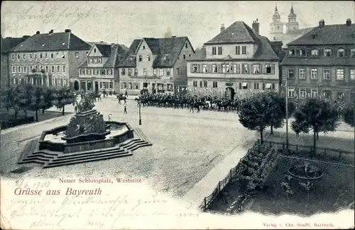 Ak Bayreuth in Oberfranken, neuer Schlossplatz