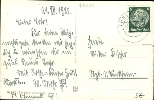 Ak Tübingen am Neckar, Rothenburger Haus