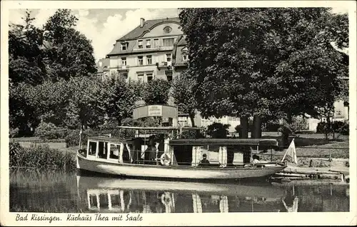 Ak Bad Kissingen Unterfranken Bayern, Kurhaus Thea mit Saale