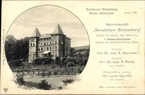 Ak Bad Soden Salmünster in Hessen, Sanatorium Stolzenberg