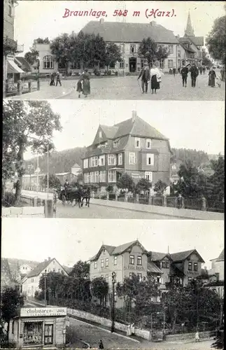 Ak Braunlage im Oberharz, Platz, Straßenpartie, Schuhwaren