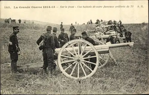 Ak Französische Soldaten, Geschütze, Artillerie, I. WK