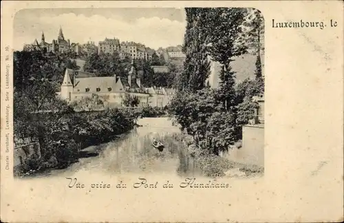 Ak Luxemburg, Blick von der Hundhausbrücke