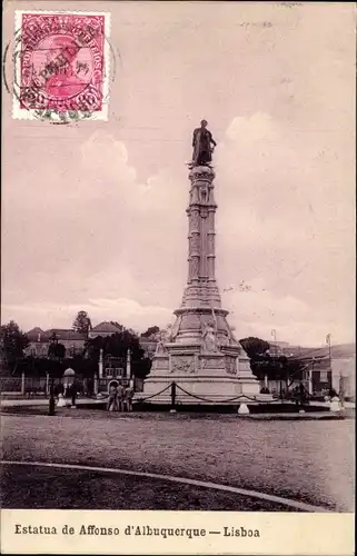 Ak Lisboa Lissabon Portugal, Estatua de Affonso d&#39;Albuquerque
