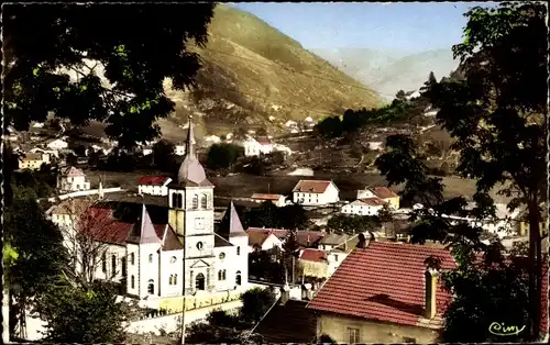 Ak La Bresse Vogesen, Panorama, Kirche