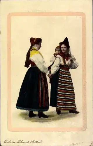 Ak Frauen in schwedischer Tracht, Kind, Volkstracht