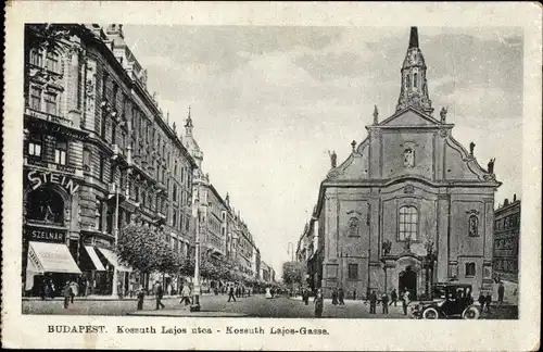 Ak Budapest Ungarn, Kossuth Lajos-Gasse, Auto