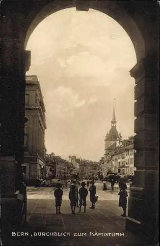 Ak Bern Stadt Schweiz, Durchblick zum Käfigturm