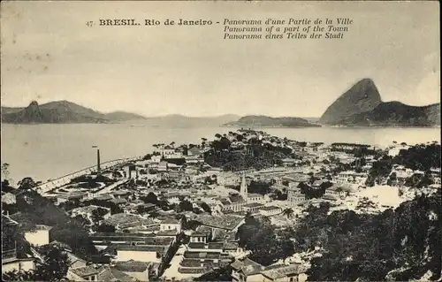 Ak Rio de Janeiro Brasilien, Panorama, Teilansicht